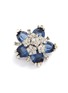 LANE CRAWFORD VINTAGE ACCESSORIES - Pennino Blue Stone Diamanté Floral Brooch