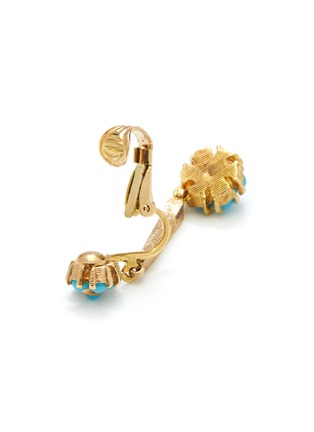 Detail View - Click To Enlarge - LANE CRAWFORD VINTAGE ACCESSORIES - VINTAGE PANETTA FAUX TURQUOISE GOLD TONE DROP EARRINGS