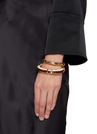 Figure View - Click To Enlarge - LANE CRAWFORD VINTAGE ACCESSORIES - Coiling Wire Gold Toned Bangle