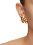 Figure View - Click To Enlarge - LANE CRAWFORD VINTAGE ACCESSORIES - VINTAGE TRIFARI PINK STONE GOLD TONE FLOWER EARRINGS