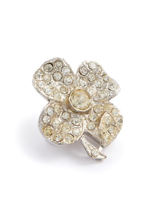 Detail View - Click To Enlarge - LANE CRAWFORD VINTAGE ACCESSORIES - VINTAGE UNSIGNED TINY FLOWER DIAMANTÉ BROOCH