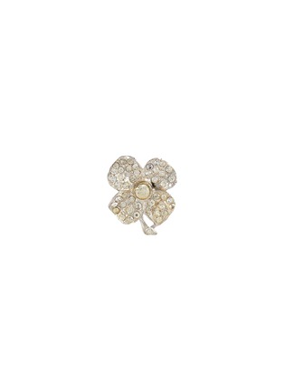 Main View - Click To Enlarge - LANE CRAWFORD VINTAGE ACCESSORIES - VINTAGE UNSIGNED TINY FLOWER DIAMANTÉ BROOCH