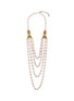 Main View - Click To Enlarge - LANE CRAWFORD VINTAGE ACCESSORIES - Round Crystal Appliqued Four Strand Gold Toned Necklace