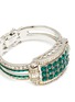Detail View - Click To Enlarge - LANE CRAWFORD VINTAGE ACCESSORIES - Coro Green Stone Diamanté Silver Toned Bracelet