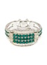 Main View - Click To Enlarge - LANE CRAWFORD VINTAGE ACCESSORIES - Coro Green Stone Diamanté Silver Toned Bracelet