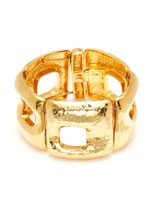 Main View - Click To Enlarge - LANE CRAWFORD VINTAGE ACCESSORIES - Gold Toned Square Link Bracelet