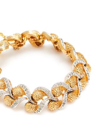 Detail View - Click To Enlarge - LANE CRAWFORD VINTAGE ACCESSORIES - Panetta Diamanté Braided Gold Toned Bracelet