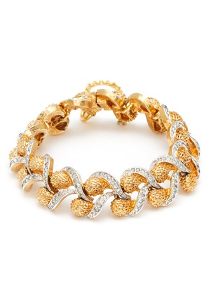 Main View - Click To Enlarge - LANE CRAWFORD VINTAGE ACCESSORIES - Panetta Diamanté Braided Gold Toned Bracelet