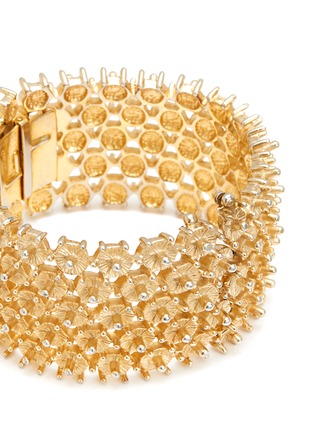 Detail View - Click To Enlarge - LANE CRAWFORD VINTAGE ACCESSORIES - Castlecliff Gold Toned Hive Wide Bracelet