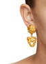 Figure View - Click To Enlarge - LANE CRAWFORD VINTAGE ACCESSORIES - Floral Heart Gold Toned Drop Earrings