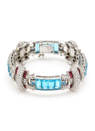 Main View - Click To Enlarge - LANE CRAWFORD VINTAGE ACCESSORIES - Dujay Red And Blue Stone Diamanté Bracelet