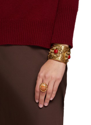 Figure View - Click To Enlarge - LANE CRAWFORD VINTAGE ACCESSORIES - Christian Dior Pearl Beaded Gold Toned Cuff