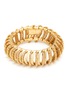 LANE CRAWFORD VINTAGE ACCESSORIES - Monet Gold Toned Two Texture Striped Tubular Bracelet