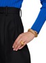 Figure View - Click To Enlarge - LANE CRAWFORD VINTAGE ACCESSORIES - Monet Gold Toned Two Texture Striped Tubular Bracelet