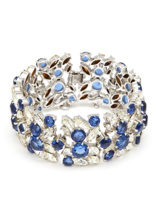 Main View - Click To Enlarge - LANE CRAWFORD VINTAGE ACCESSORIES - Trifari Round Blue Stone Diamanté Bracelet