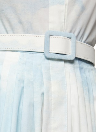  - OSCAR DE LA RENTA - BELTED FLORAL PRINT A-LINE SHIRT DRESS