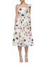 Main View - Click To Enlarge - OSCAR DE LA RENTA - Shoulder Bow Detail Floral Sleeveless Dress