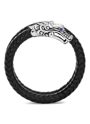 Main View - Click To Enlarge - JOHN HARDY - Legends Naga' Sapphire Sterling Silver Double Coil Woven Leather Bracelet