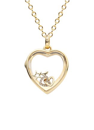 Figure View - Click To Enlarge - LOQUET LONDON - 14k yellow gold rock crystal heart locket - Medium 18mm