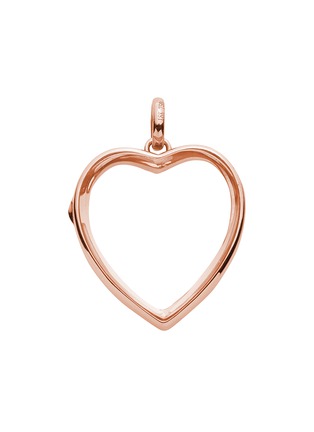 Main View - Click To Enlarge - LOQUET LONDON - 14k rose gold rock crystal heart locket - Large 22mm