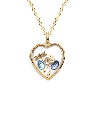 Detail View - Click To Enlarge - LOQUET LONDON - 14k yellow gold rock crystal heart locket - Large 22mm