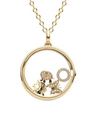 Figure View - Click To Enlarge - LOQUET LONDON - 14k yellow gold rock crystal round locket - Large 22mm