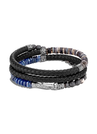 Main View - Click To Enlarge - JOHN HARDY - ‘CLASSIC CHAIN’ STERLING SILVER LEATHER BEADED TRIPLE WRAP BRACELET