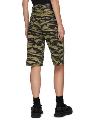 Back View - Click To Enlarge - ALEXANDER WANG - Tiger Print Camouflage Cotton Shorts