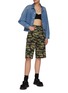 Figure View - Click To Enlarge - ALEXANDER WANG - Tiger Print Camouflage Cotton Shorts