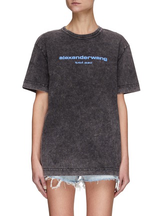 Main View - Click To Enlarge - ALEXANDER WANG - Puff Print Logo Acid Wash T-Shirt
