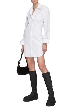 Figure View - Click To Enlarge - ALEXANDER WANG - Long Sleeve Detached Collar Tailored Dress
