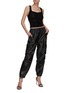 Figure View - Click To Enlarge - ALEXANDER WANG - Elastic Waist Leather Jogger Pants
