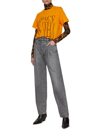 Figure View - Click To Enlarge - GANNI - Chain Print Mesh Turtleneck Top