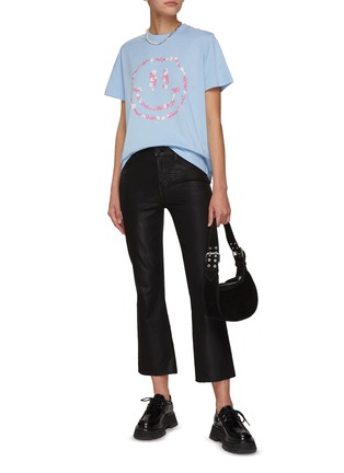 Figure View - Click To Enlarge - GANNI - SMILEY FACE BASIC JERSEY T-SHIRT