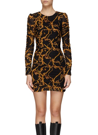 Main View - Click To Enlarge - GANNI - Chain Print Long Sleeved Dress