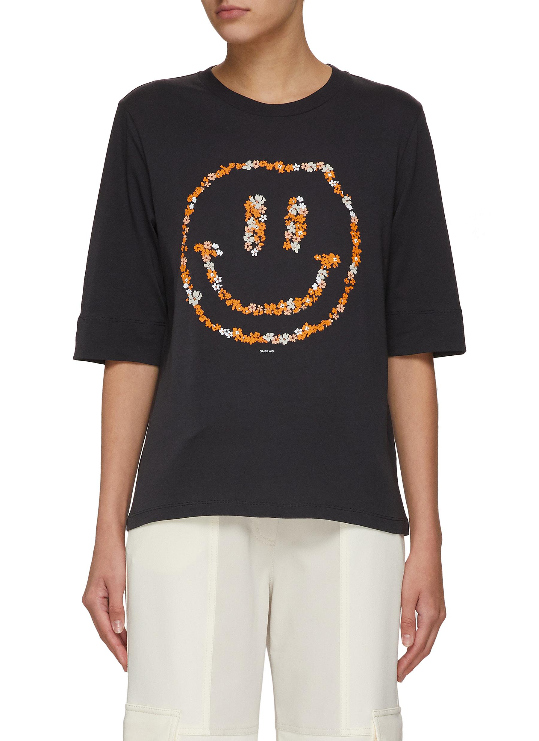 smiley face tshirt woman