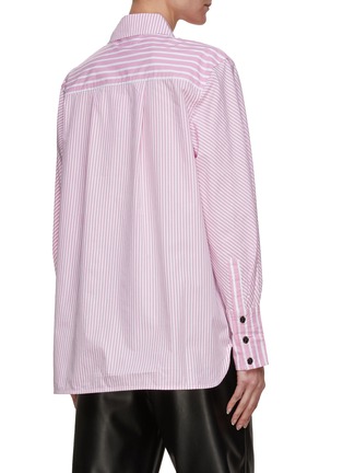 Back View - Click To Enlarge - GANNI - Point Collar Striped Cotton Shirt