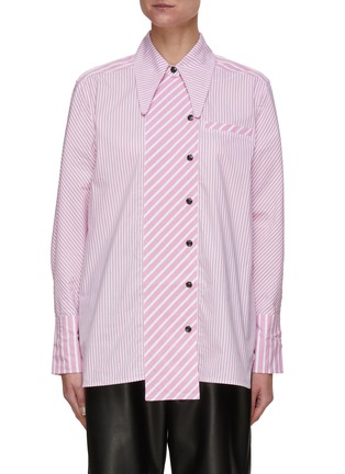 Main View - Click To Enlarge - GANNI - Point Collar Striped Cotton Shirt