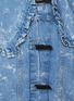 GANNI - Ruffled Puritan Collar Bleached Denim Cropped Jacket