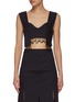 Main View - Click To Enlarge - GANNI - STRETCH STRIPE BEADED CROP TOP