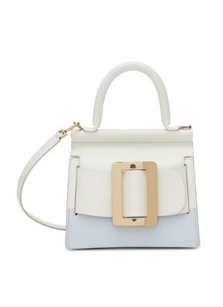 Main View - Click To Enlarge - BOYY - Small 'Karl 19' Oversized Buckle Strap Colour Block Grained Leather Tote Bag