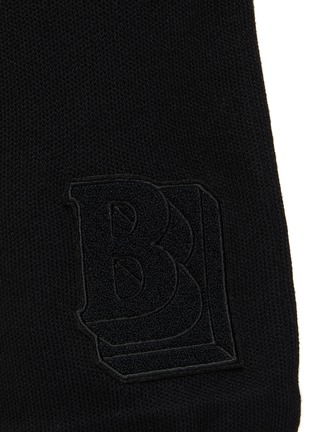  - BURBERRY - Tonal Monogram Patch Wool Drawstring Waist Shorts