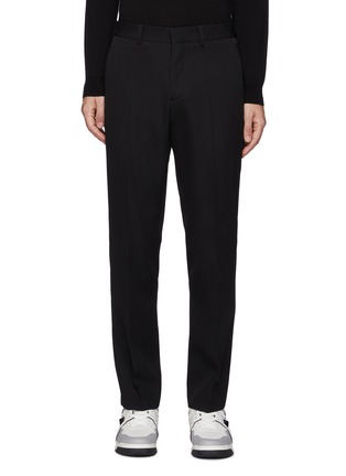 Main View - Click To Enlarge - BURBERRY - Virgin Wool Tailored Pants With Branded Waist Tape