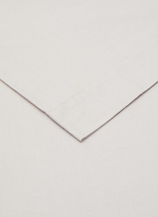 Detail View - Click To Enlarge - TEKLA - Percale Organic Cotton Flat Sheet – Soft Grey