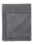 FRETTE - Pure Cashmere Fringed Throw — Anthracite