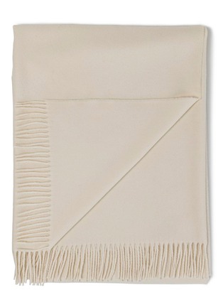 Main View - Click To Enlarge - FRETTE - Pure Cashmere Fringed Throw — Milk