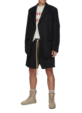 Figure View - Click To Enlarge - FEAR OF GOD - Cotton Twilll Drawstring Trouser Shorts