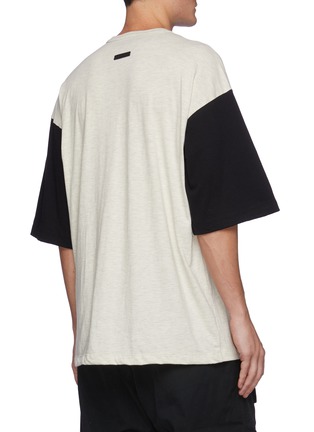 Back View - Click To Enlarge - FEAR OF GOD - Contrasting Quarter Sleeve Cotton Henley