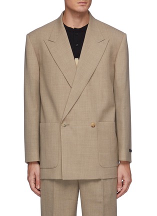 Main View - Click To Enlarge - FEAR OF GOD - Patch Pocket Wool Double Breasted Blazer
