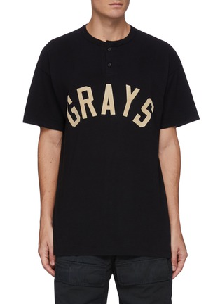 Main View - Click To Enlarge - FEAR OF GOD - Grays' Print Cotton Short Sleeved Henley